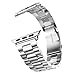 eLander Stainless Steel Metal Strap Business Replacement Band for Apple Watch Series 1 2 3 4 (42mm and 44mm Silver)