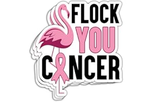 MAIANEY (3 Pcs) Flock Cancer Sticker Funny Breast Cancer Awareness Stickers Flamingo Pink Ribbon Stickers Breast Cancer Stickers Support Breast Cancer Gifts Decorations Laptop Bottle Car Window 3"x4"