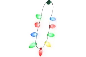 Windy City Novelties LED Light Up Christmas Bulb Necklace with 6 Dynamic Light Modes – Flashing Holiday Accessory for Parties, Parades & Festive Events