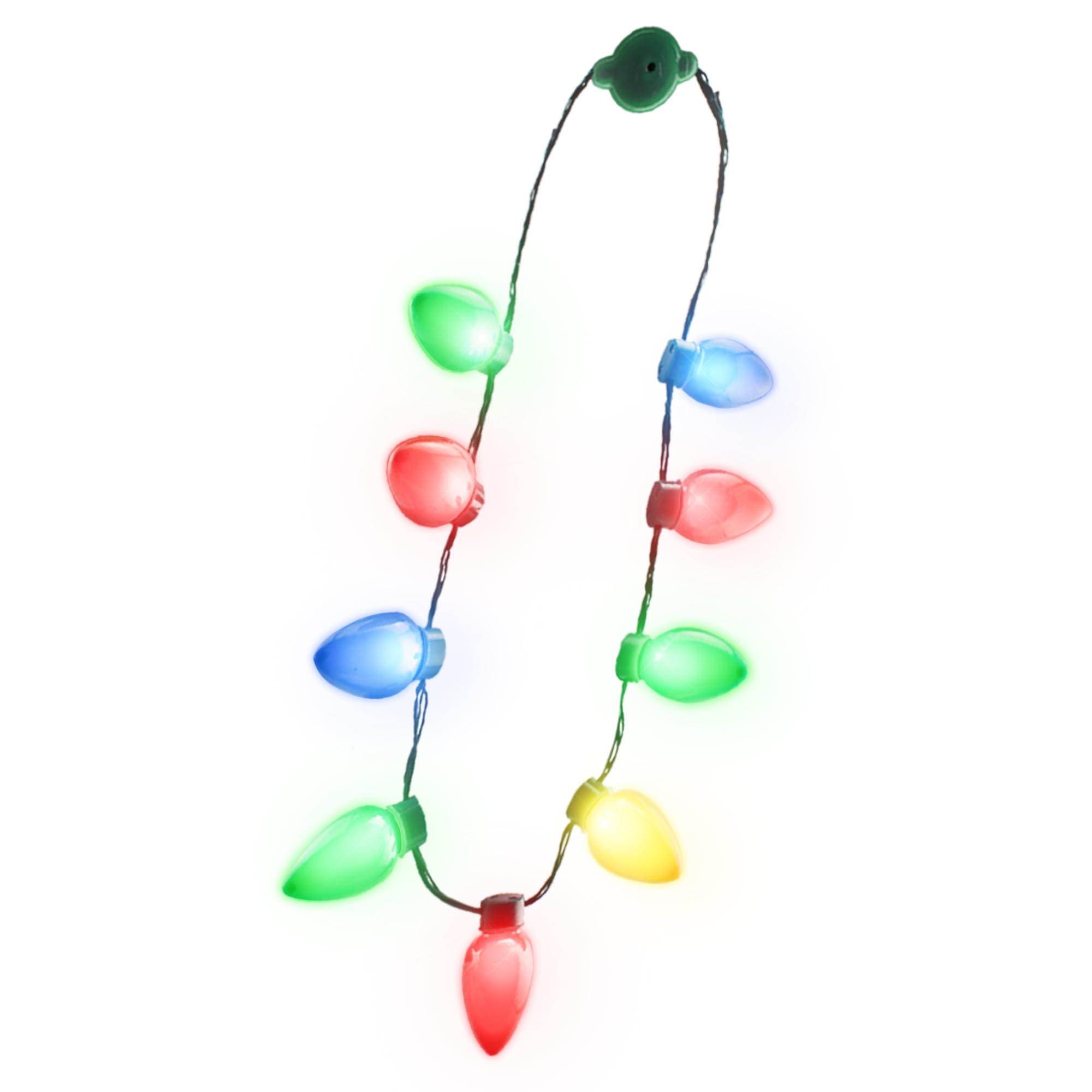 Photo 1 of Windy City Novelties 4 Pack LED Light Up Christmas Bulb Necklace with 6 Dynamic Light Modes – Flashing Holiday Accessory for Parties, Parades & Festive Events