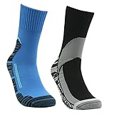 RANDY SUN Men's Winter Warm Windproof Sports Running Socks Black & Blue 2 Pairs