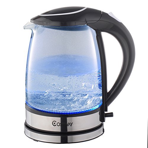NEW 1500W 2.0 L Capacity Electric Glass Kettle Hot Water with Blue LED Light