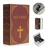 SAFETYON Safe Lock Book Box Hidden Dictionary Diversion Secret Book Safe with Combination Lock Portable Safe Box for Traveling Store Money Jewelry and Passport - BIBLE KEY