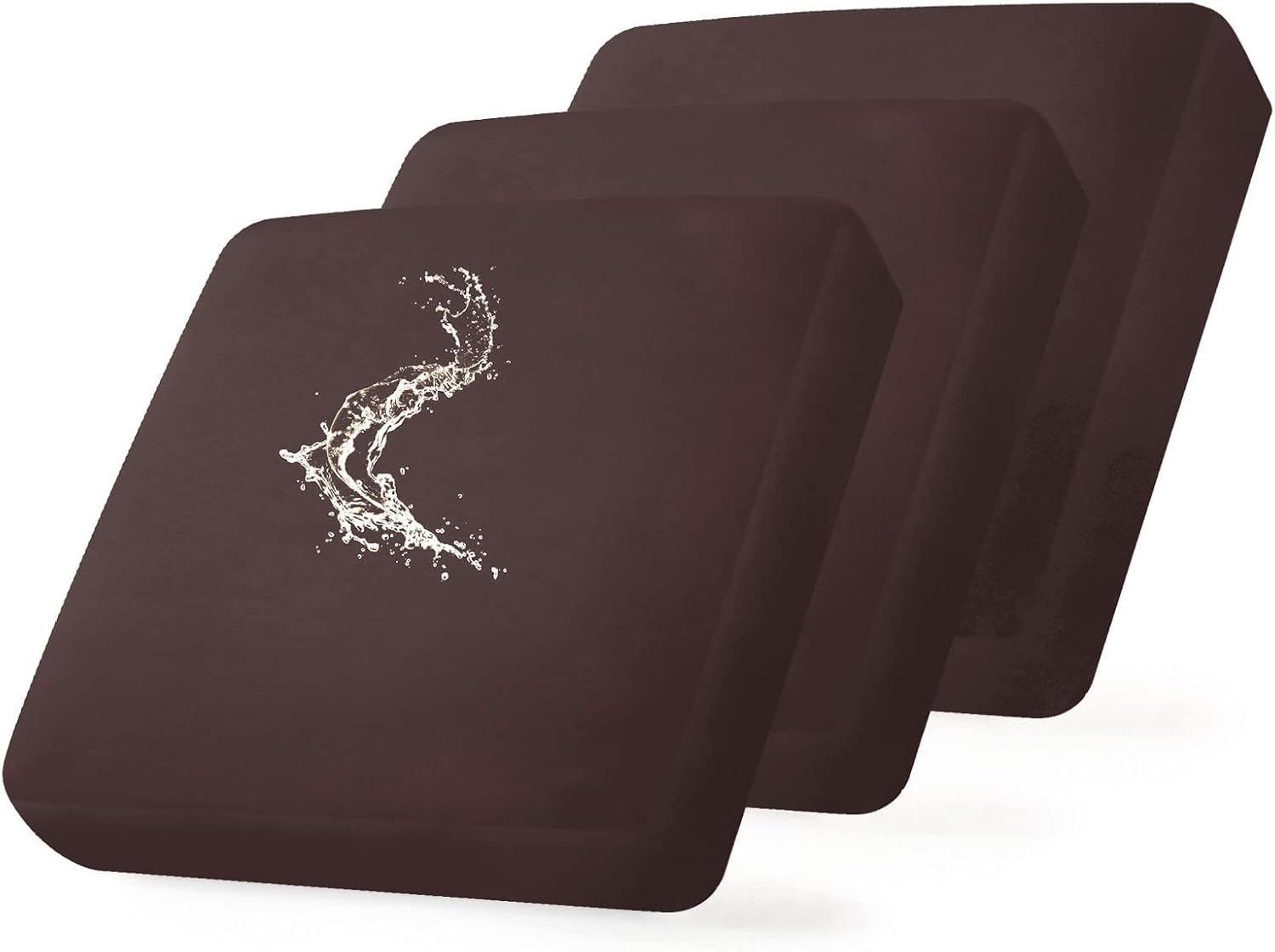 Slipcovers - hyha Waterproof Couch Cushion Covers, Replacement Chair/Sofa Cushion Covers, Stretch Sofa Seat Cushion Slipcovers, Soft Flexibility Couch Covers for Pets with Elastic Bottom (3 Packs, Chocolate)