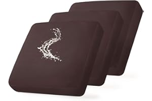 hyha Waterproof Couch Cushion Covers, Replacement Chair/Sofa Cushion Covers, Stretch Sofa Seat Cushion Slipcovers, Soft Flexibility Couch Covers for Pets with Elastic Bottom (3 Packs, Chocolate)