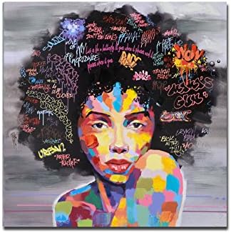 Sans Cadre moderne Graffiti abstrait Femme noire Peinture à l'huile sur des  Impressions pour le salon Décoration murale, Toile, noir, 60cm x60cm:  Amazon.fr: Cuisine & Maison