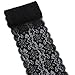 Trimscraft 3 Yards Stretch Lace Trims Elastic Fabric for Garment and DIY Craft Supply (Black)