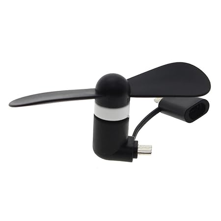Mini USB Telefon Ventilator - Aohro Portable Micro USB Mini-Lüfter mit zwei Blättern für Apple iPhone 7 6, iPad Air, Android 