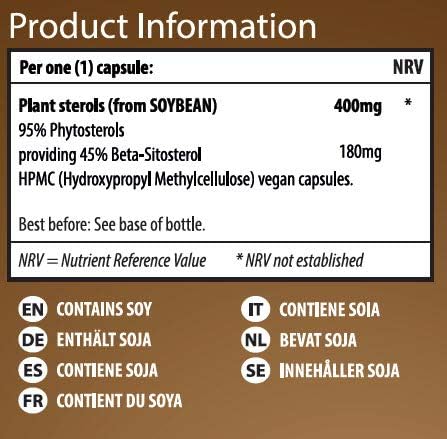 Beta Sitosterol 180mg from 400mg Plant Sterols Capsule High Strength Supplement, NOT Tablets or Powder - Image 4