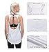 Queenie Ke Women's Yoga shirts Sports Tops Super Soft Knit Cowl Back Tank Size L Color Angle White