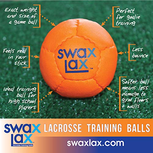 image for SWAX LAX (2-Pack Orange Lacrosse Training Ball - Same Size and Weight 