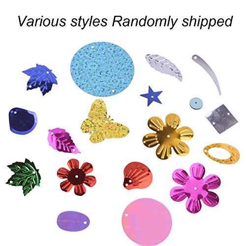 Jdesun 100 Gram Mixed Sequins and Spangles for DIY Crafts Supplies, Assorted Color and Shapes - Thumbnail 2