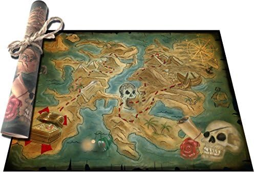 Twelve (12) Plastic Treasure Island Pirate Map Party Accessory with Ties by Castadream