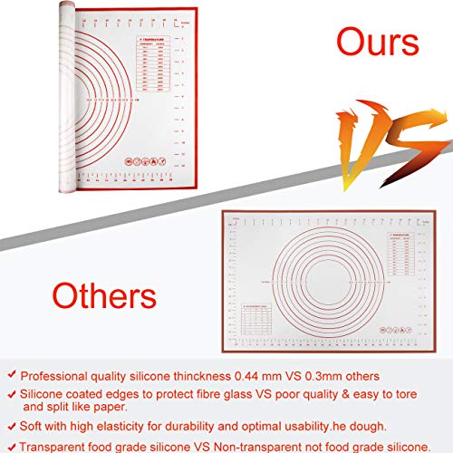 Ateco 697 Non-Stick Fondant Work Mat - 24x36 Inch Food Grade Silicone Rolling Mat For Baking