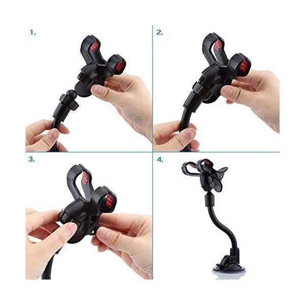 URPOWER-3300298-Double-Clip-Car-Mount-for-upto-55-Inch-Smartphones-and-GPS-Devices
