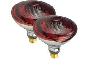 BONGBADA Heat Lamp PAR38 250W 2 Pack Red Infrared Heavy Glass Lamp Bulb for Food Service,Brooder Bulb,Chicks,Pet, Bathroom,Li