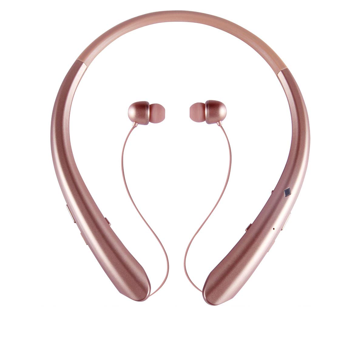 Bluetooth Neckband Retractable Headphones, Wireless Sweatproof Sports Headset Earbuds In ear Stereo Noise Cancelling Earphone with Mic for iPhone X/8/7/6 and Android by Ashipher (Gold)