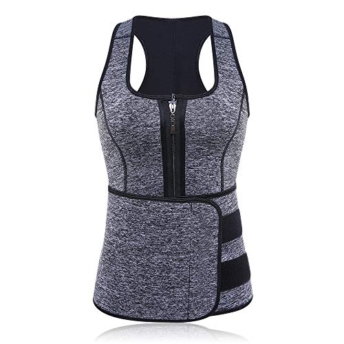 Slimerence Neoprene Sauna Suit Tank Top Vest for Women, Latex Sport Girdle Waist Trainer Corset Grey 3XL