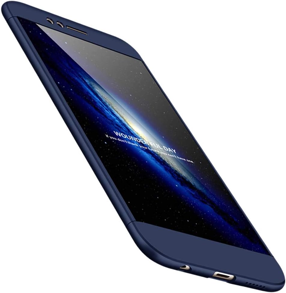 YFXP Huawei Nova 2 Plus Cover 360 Degree Protection 3 in 1 Slim PC Cover - Shockproof Shell Full Body Coverage Hard Protective Case + Tempered Glass Screen Protector For Nova 2 Plus Blue