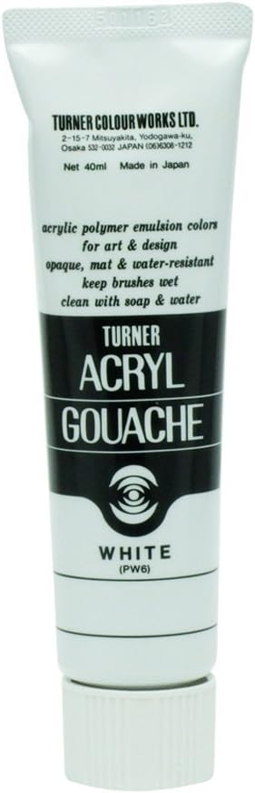 Turner Colour Works Acryl Gouache Artist Acrylic Paint - Single 40 ml Tube - White