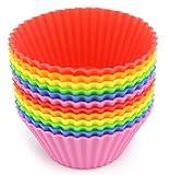Silicone Cupcake Molds/Baking Cups - 12 Reusable Cups.