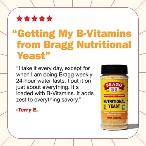 Bragg Nutritional Yeast Seasoning Vegan, Gluten Free Cheese Flakes Good Source of Protein