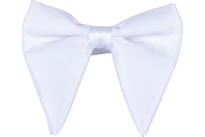Lovacely Mens Oversized Satin Silk Bow Tie Solid Color Formal Tuxedo Big Bowtie