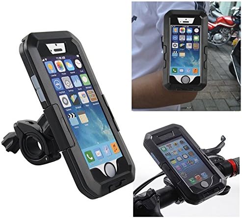 Black Bike Bicycle Motorcycle Bike Holder Mount Bracket with IPX8 Dustproof Shockproof Snowproof Case for iPhone 7/7 Plus