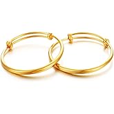 Ethlyn Christmas Gifts for baby for 2pcs/lot 18K Gold Plated Glossy Expandable Charm Bangles &bracelets for 12months children