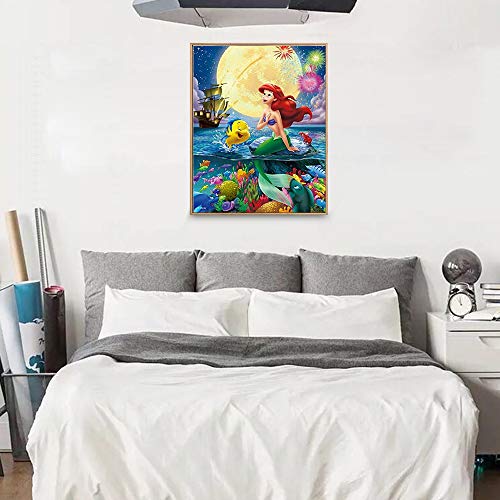 Little Mermaid Paint by Numbers Kits 16x20 Inch DIY 5D Diamond Canvas