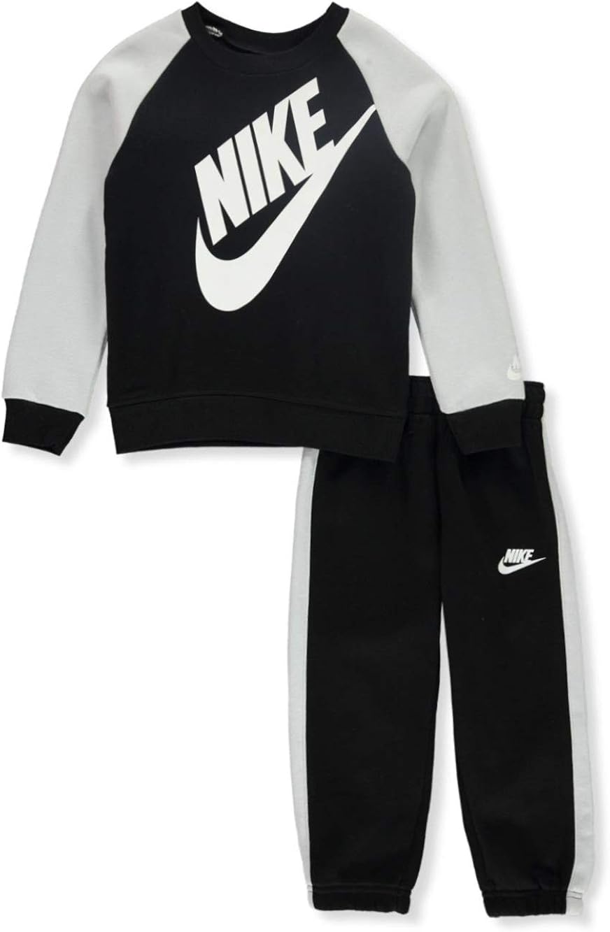 Nike Boys' 2Piece Joggers Set Outfit Black, 2t Clothing