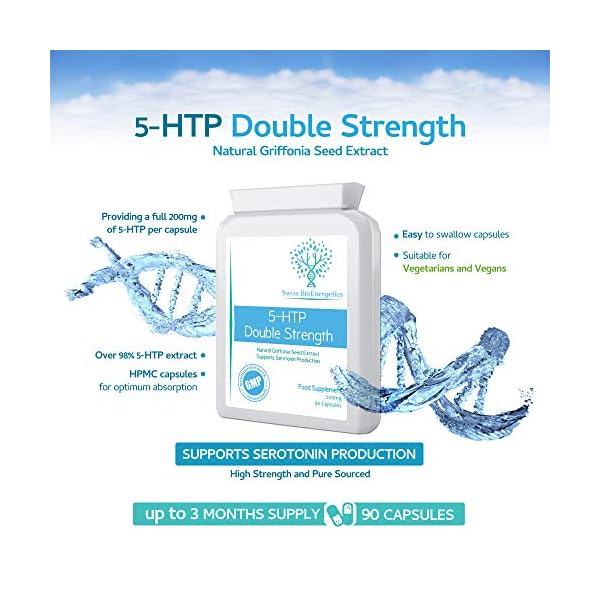5HTP - 90 Capsules - extracted from 400mg of Griffonia Seed per Capsule, Providing 200mg of 5-HTP per 4 Capsules…