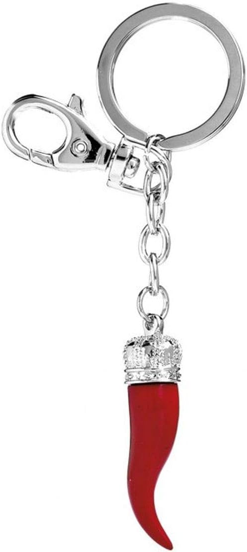 Keychain Amulet red Horn cod.EL3162 cm 12x3,2x1,2h by Varotto & Co, Steel, S