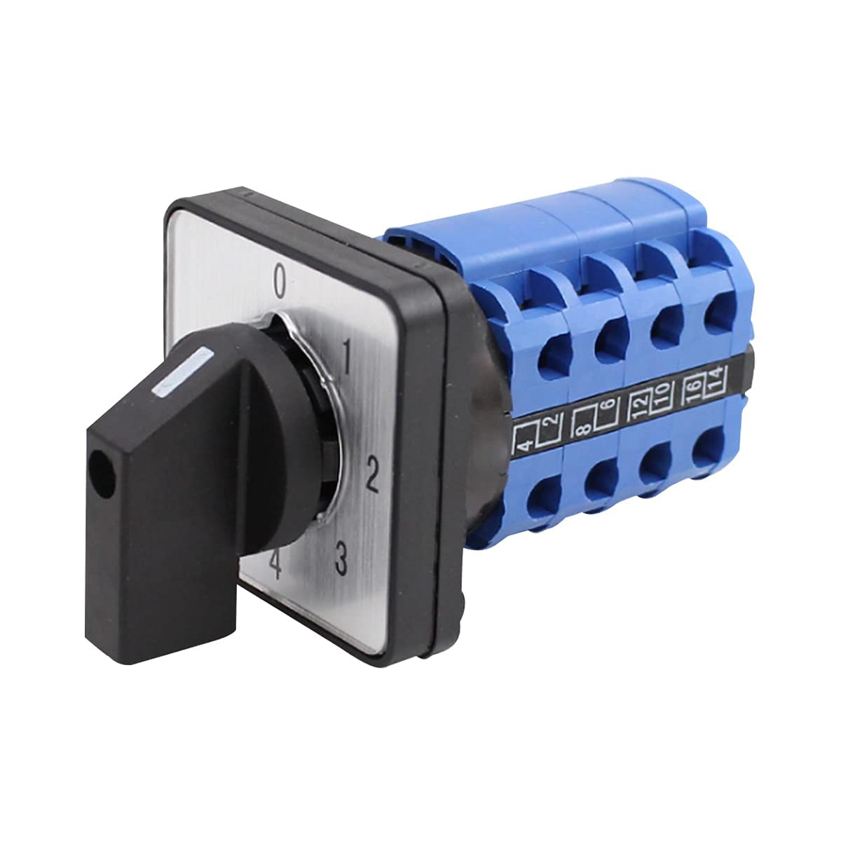 TOP-VIGOR Universal Rotary Cam Selector,Changeover Switch,Changeover Selector Switch LW26-20 380V 20A 5 Positions 16 Terminals