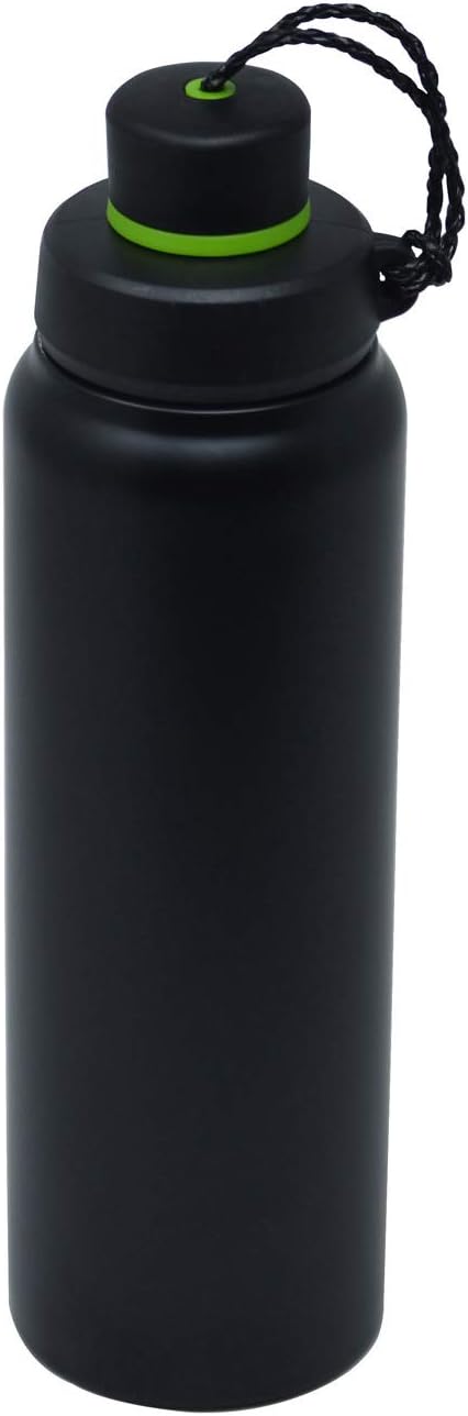 Icy Shots Easy Sip Spill Proof Stainless Steel Thermos Flask, Vacuum Insulated Kids Sipper Water Bottle for School Sports & Gym - Hot and Cold Thermosteel Flasks with Spout, 750 ml (Black)