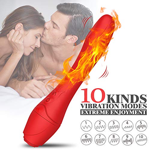 G Spot Vibrator Dildo for Women and Couple with 10 Strong Vibration Roating Heating Modes for Quick Orgasm for Effortless Insertion Clitoris Nipple Vagina Massagers Adult Sex Toys