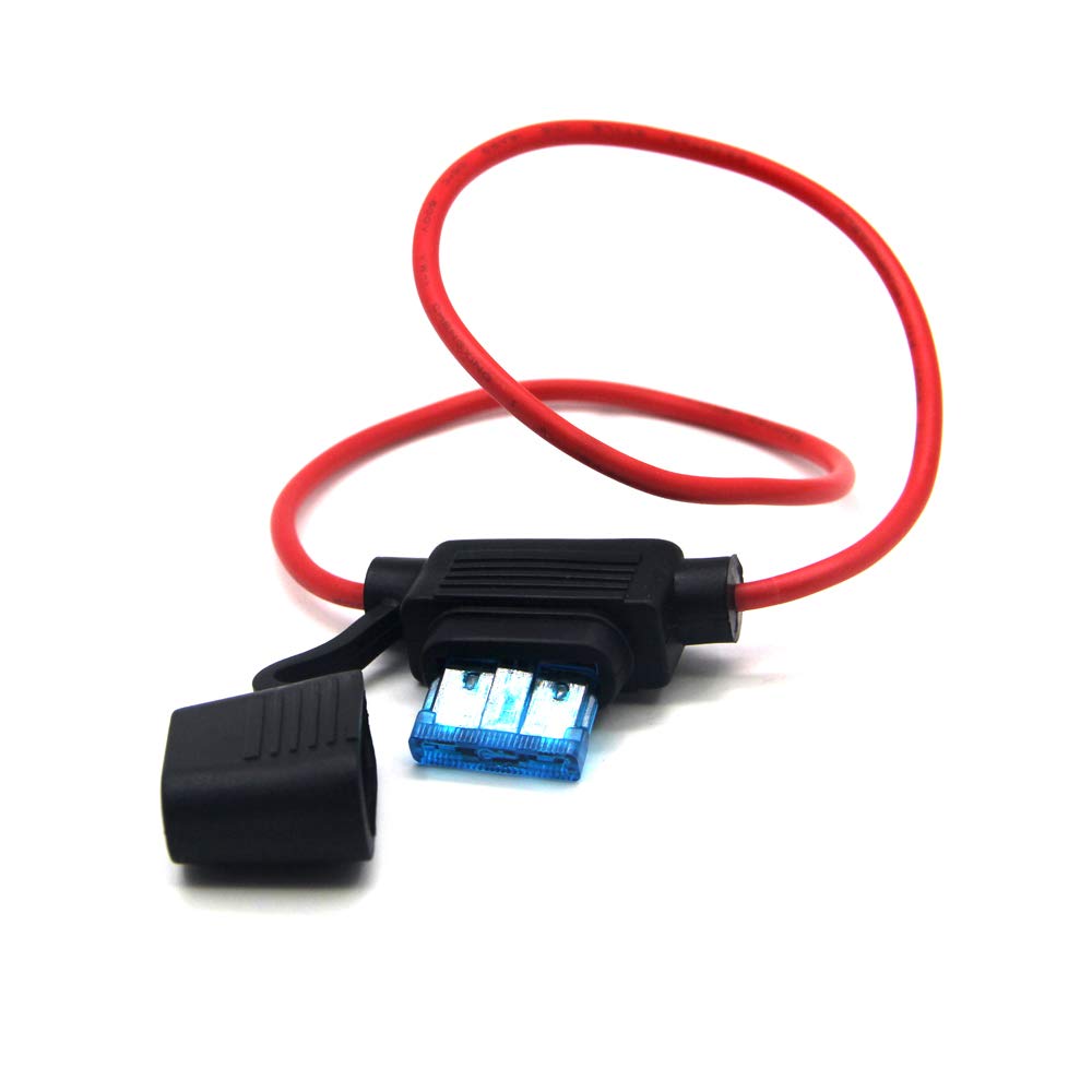 RKURCK 12V 16 AWG Gauge Copper Wire Inline Fuse Holder Standard Blade Fuse Holder 15A for Car Automotive Truck Motorcycle Truck Boat Safe Electrical Protection