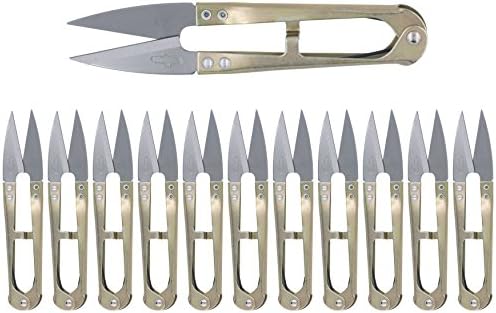 Double Sharp Quick-Clip Lightweight Thread Clippers Trimming Scissors & Thread Snips (12pc Metal)