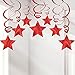 Amscan Bright Shooting Star Swirl Decorations Mega Value Pack, Apple Red 16 swirls with 5 inch cutouts (30 Pieces Total)