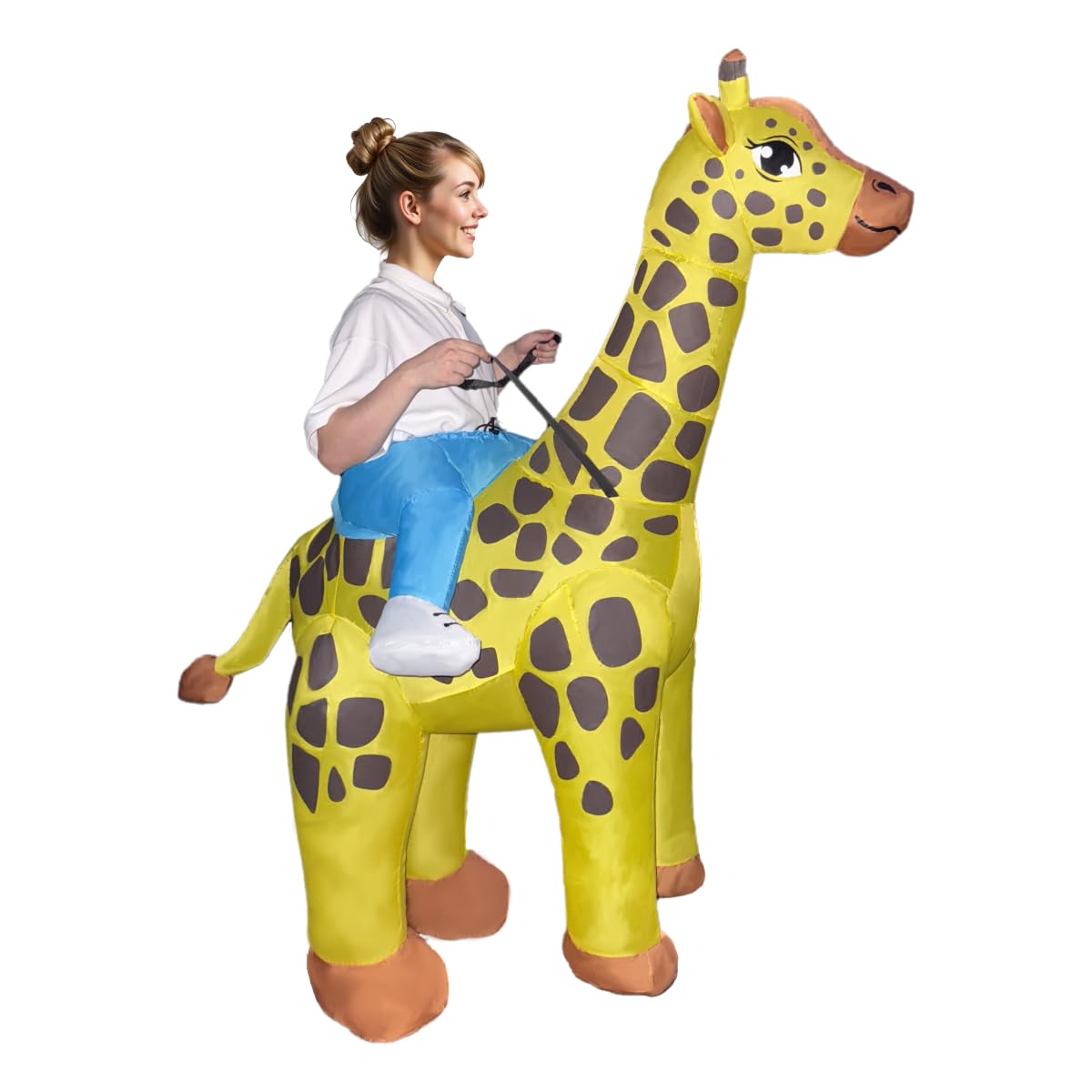 Photo 1 of BeaiPuff Giraffe Costume Inflatable Costume For Adults Cosplay Party Halloween Christmas (Yellow)