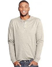 Hanes Men's Beefy Long Sleeve Henley Shirt