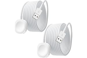 watcharge 𝟐𝐏𝐚𝐜𝐤 𝐈𝐦𝐩𝐫𝐨𝐯𝐞𝐝 for Apple Watch Charger USB Magnetic iWatch Charger Fast Charging Portable Compatible with iWatch Ultra2/Ultra/Series 9/8/7/6/SE/SE2/5/4/3/2/1-3.3ft/1m, White