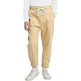 Boys Stretch School Uniform Pants Kids Toddler Jogging Pant with Drawstring and Pockets (2-12Y)