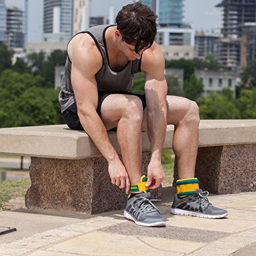 Nayoya 3 Pound Adjustable Ankle Weights Set with Carry Pouch