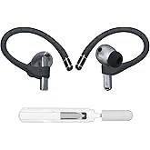 Adhiper Memory Wire Ear Hooks Designed for Samsung Galaxy Buds 3 Pro & Galaxy Buds 3 [Added Anti-Lost Lanyard & 3-in-1 Cleaning Kit], Anti-Slip Sports Accessories Ear Hooks - Black