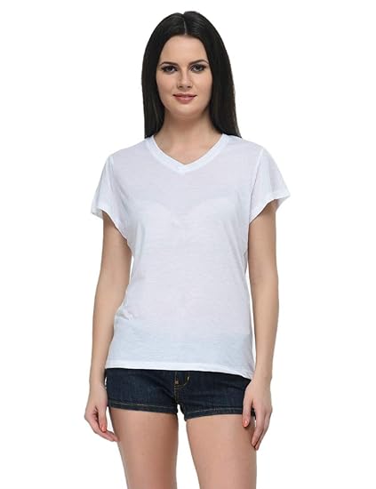 Womens's Poly Viscose Top(White, XS-4XL)