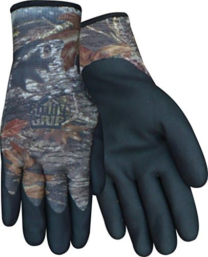Red Steer Mossy Oak Chilly Grip MO-22 Black 2XL Nylon Full Fingered Work & General Purpose Gloves - Nitrile Palm Only Coating - MO-22-XXL [PRICE is per PAIR]