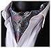 Men's Floral Grey Ascot Ties Paisley Jacquard Woven Cravat Self Tie Formal Satin Vitage Scarf Cravat Fancy Necktie for Wedding & Party