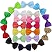 QingHan 20 Pcs Baby Girl Boutique Grosgrain Ribbon Hair Bows Alligator Clips For Teens Kids Toddlers Children Pack of 20
