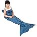 Kids Crochet Mermaid Tail Blanket, OKAYSHOP Knitting Handcraft Sleeping Bag For Girls, All Seasons Warm Sofa Living room blanket, 135cmX65cm(53
